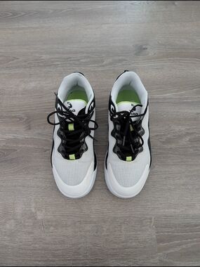 Men's Athletic Sneakers in White, Black & Lime